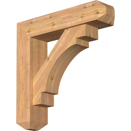 Merced Craftsman Smooth Bracket w/ Offset Brace, Western Red Cedar, 7 1/2"W x 32"D x 32"H
